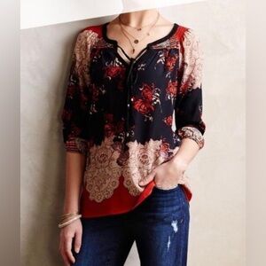 Anthropologie Meadow Rue Women’s Size XS 100% Silk Blouse